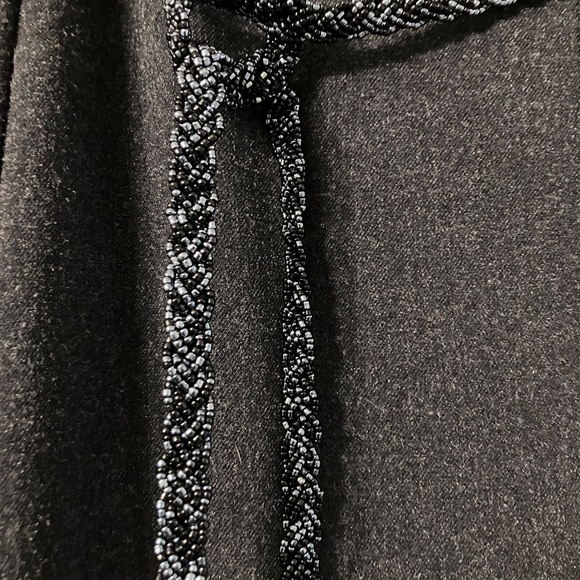 Joseph Ribkoff mid calf length gray skirt with hem flounce. - Picture 4 of 9